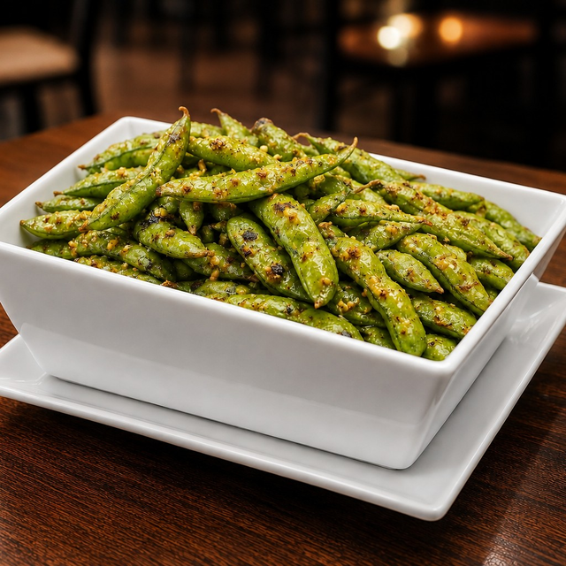 1. Garlic Edamame.
