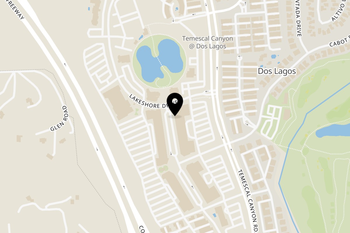 Map showing the location of Thai Lotus Restaurant on 2795 Cabot Dr in Corona